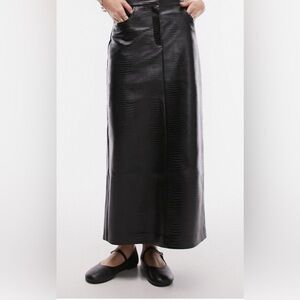 NWT Topshop Faux Leather Straight Skirt